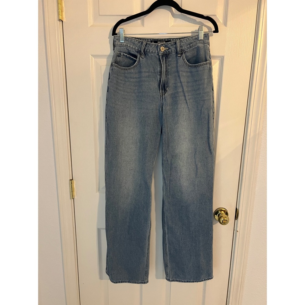 Hollister High Rise Straight Leg Jeans Blue Denim Women's 6L